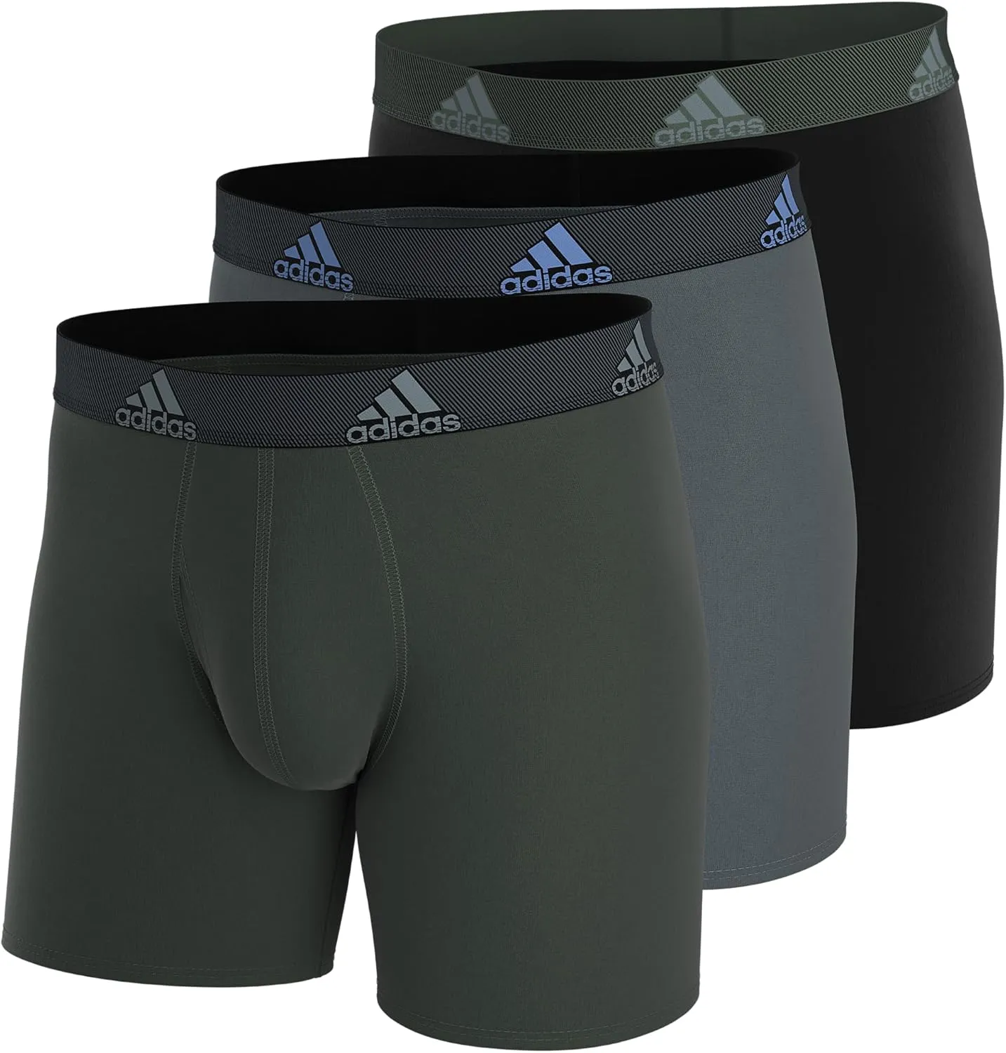 adidas Men's Microfiber Boxer Brief, Performance Boxer Briefs Underwear Pack for Men