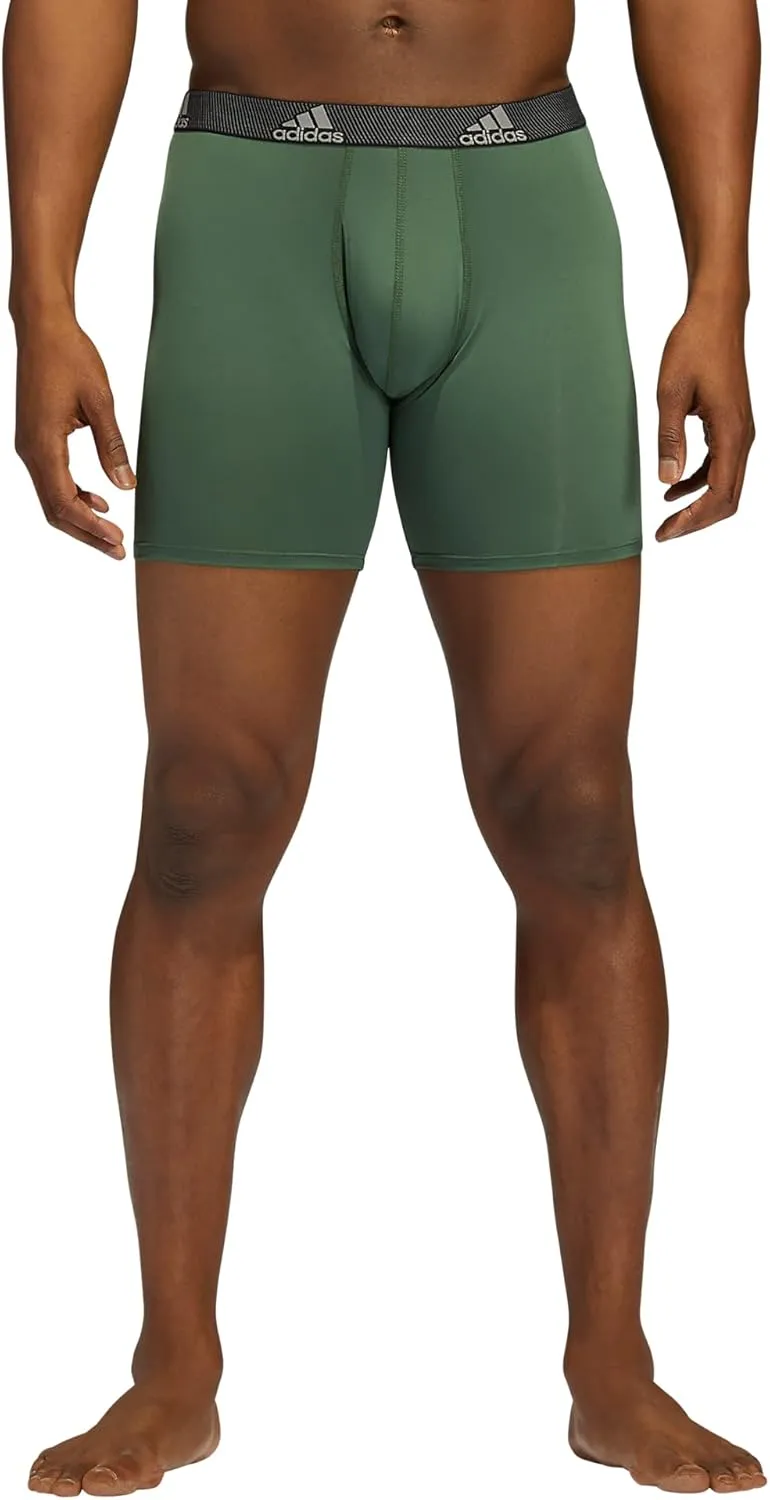 adidas Men's Microfiber Boxer Brief, Performance Boxer Briefs Underwear Pack for Men