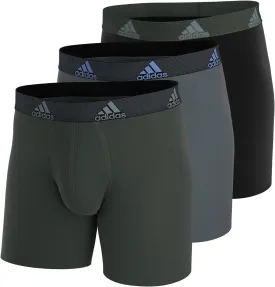 adidas Men's Microfiber Boxer Brief, Performance Boxer Briefs Underwear Pack for Men