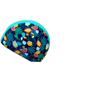 Childrens Fabric Swim Cap Tropical Toucan Green