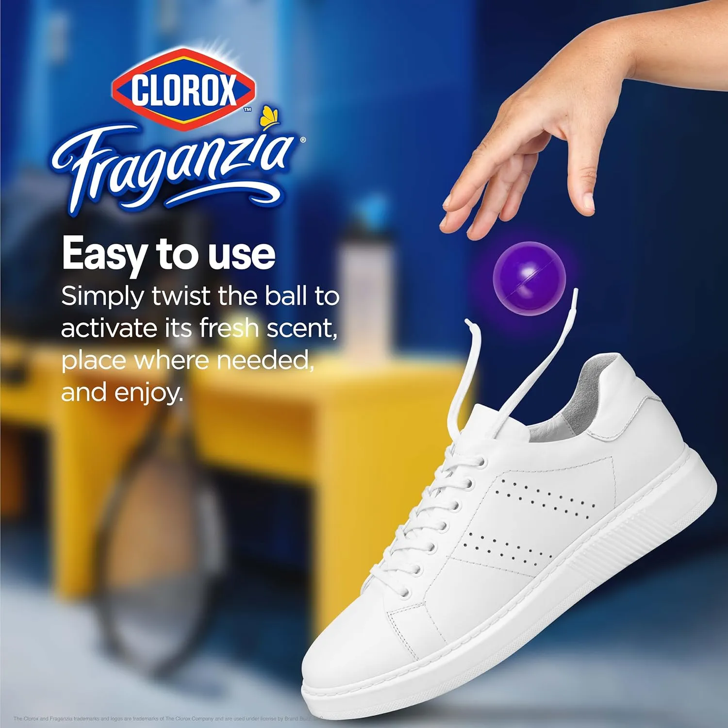 Clorox Fraganzia Deodorizing Balls, Lavender with Eucalyptus Scent - Battery Free Air Refresher, Odor Eliminators for Shoes, Gym Bag, Closet, Locker, Hamper, and Drawer Odor Deodorizers, 6 Count