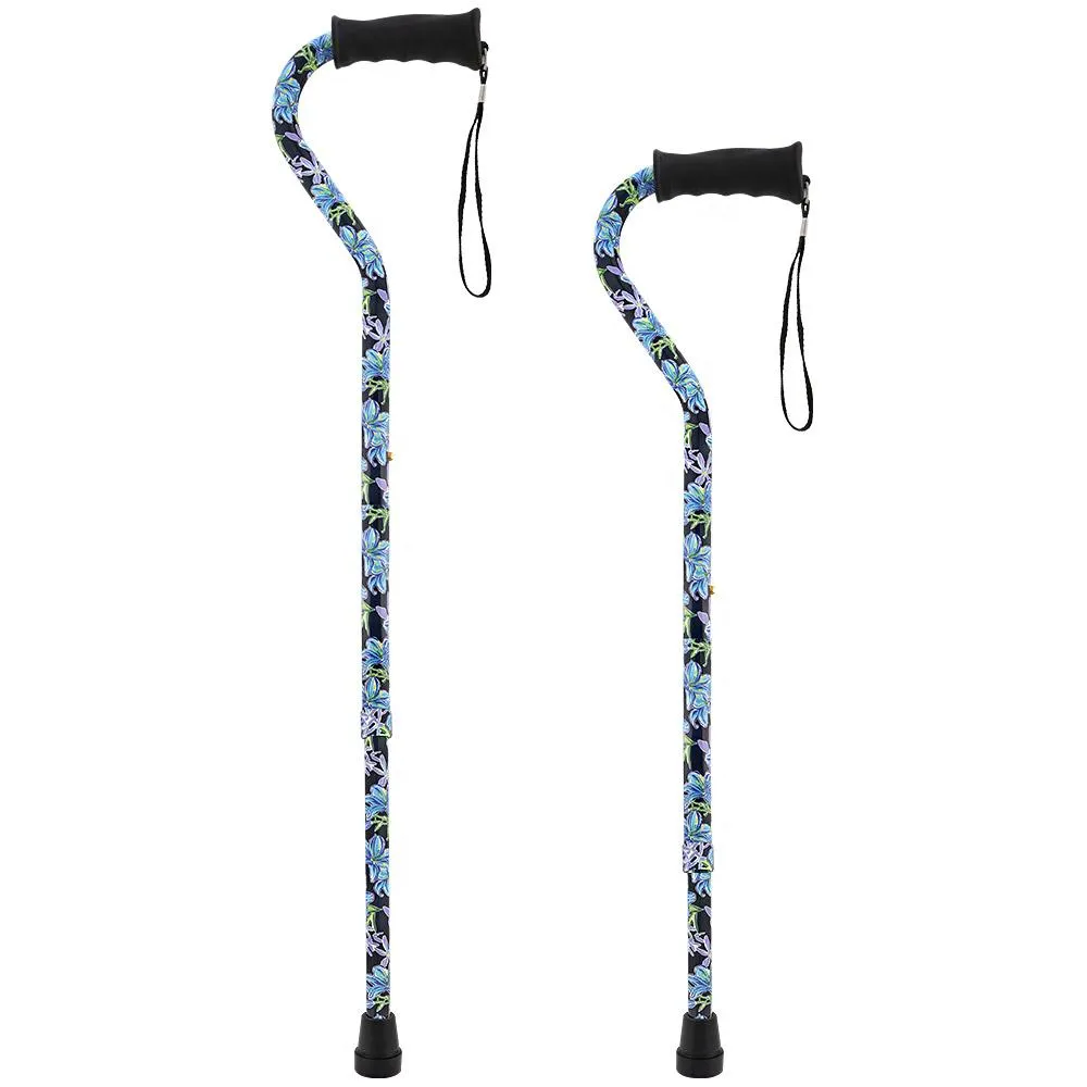 Designer Dark Blue Vivienne May: Comfort Grip Offset Cane