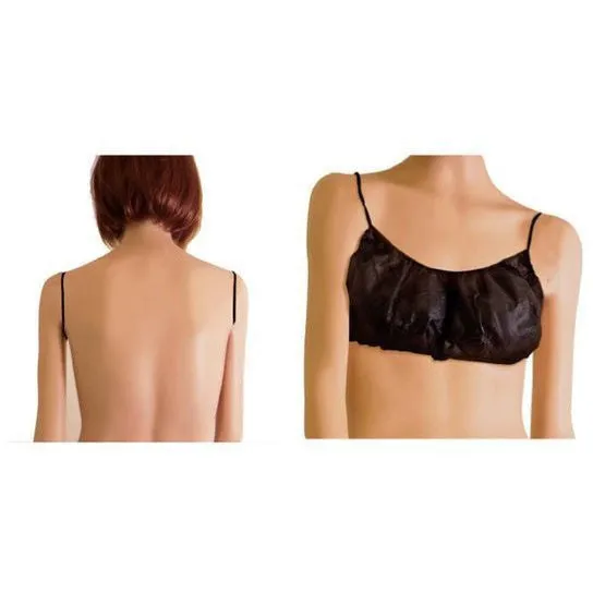 Disposable bras for spa black bulk 50 pack size Large to extra large