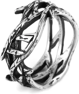 HZMAN Jesus Crown of Thorns Ring for Men Gothic Stainless Steel Pinky Ring