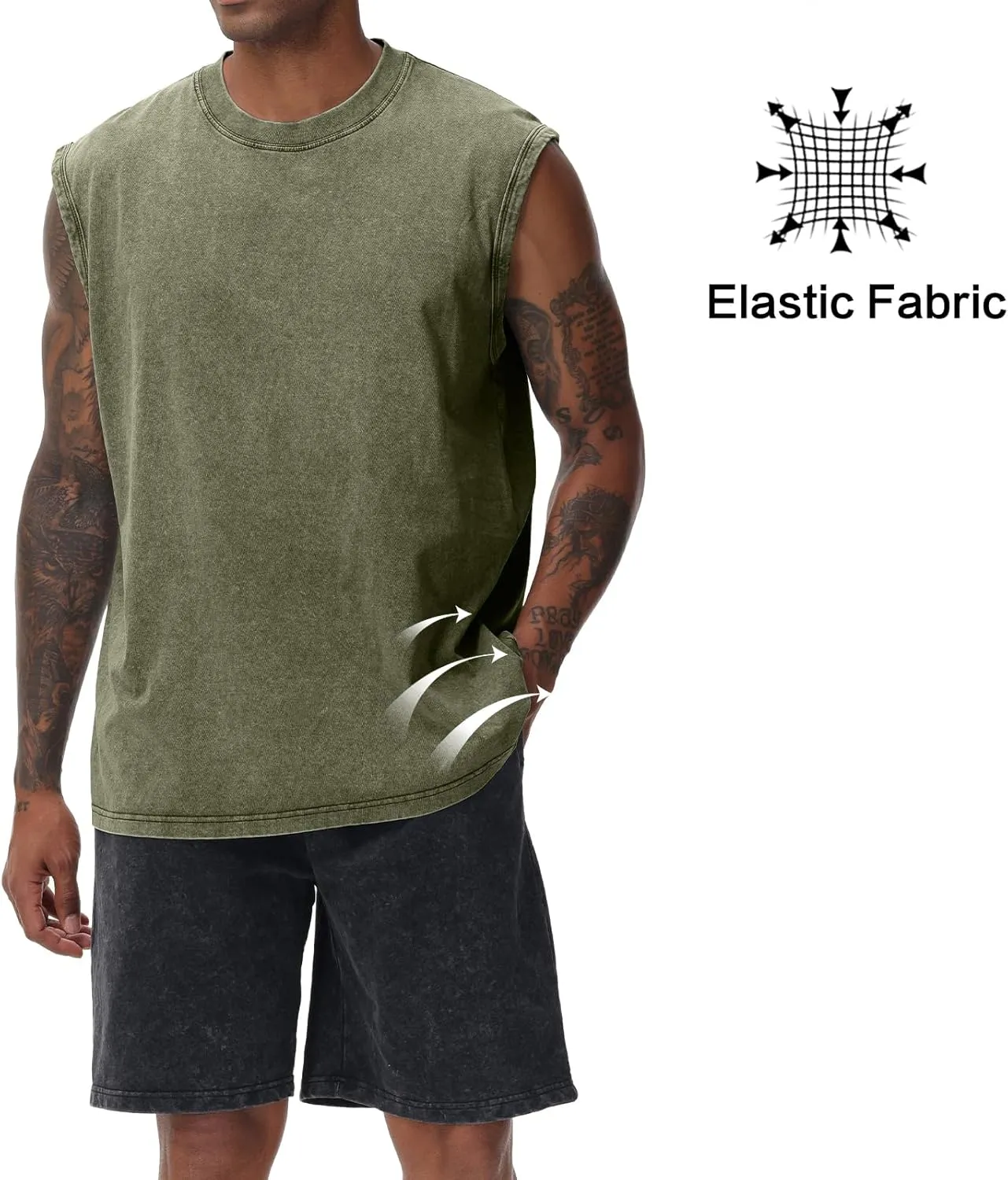 Mens Cotton Sleeveless Tank Tops Cut Off Muscle Gym T Shirts Running Beach Loose Fit Tees