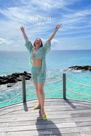 Multicolour Printed Crop Top And Shorts Casual Co Ord Set