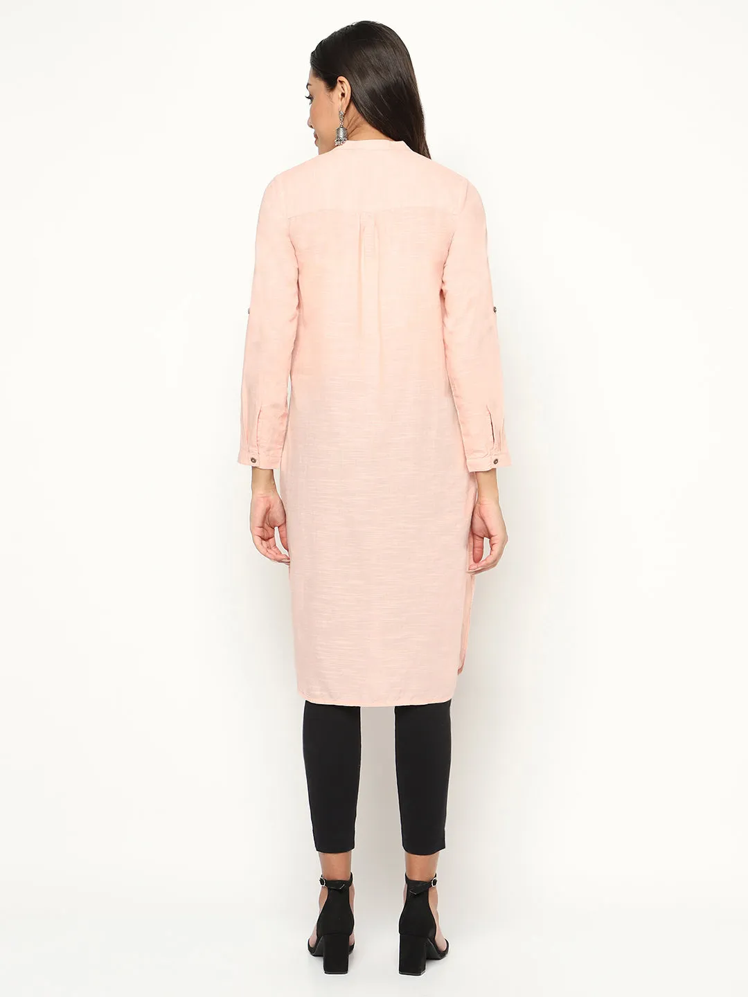 Peach Round Hem Kurta