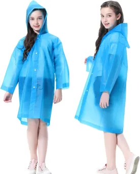 Rain Ponchos Raincoats for Kids, 2 Packs Rain Coats Jacket Reusable with Hood for Boys Girls Disney Hiking Camping Outdoor