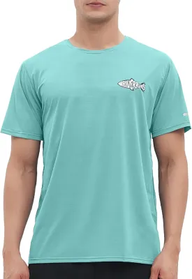 Riverruns Fishing Shirt for Men Short Sleeve UPF 50  Sun Protection Swim T-Shirt Rash Guard Water Beach Tee