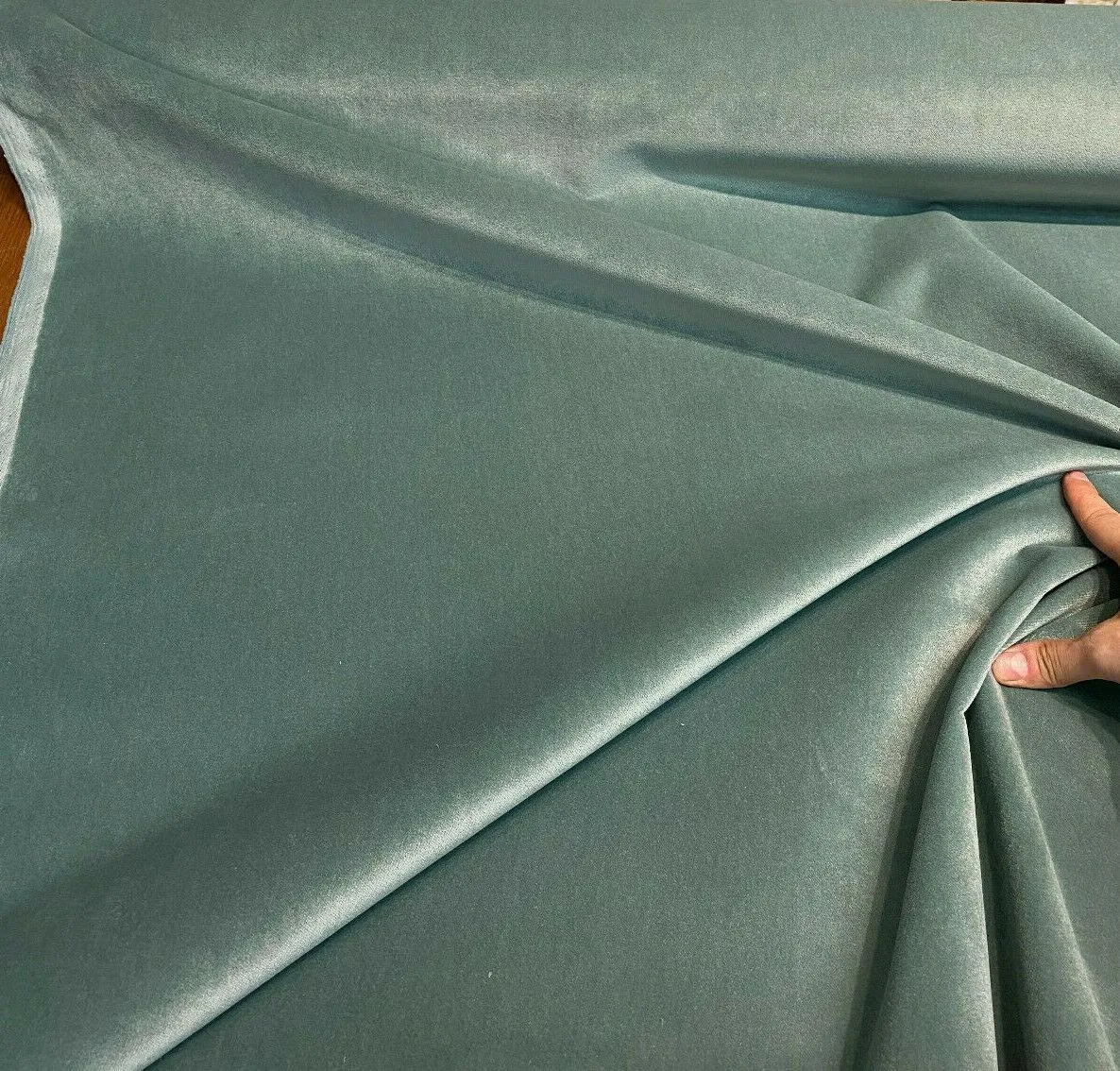 Velvet Upholstery Pool Blue Bentley Valdese Weavers Fabric by the yard