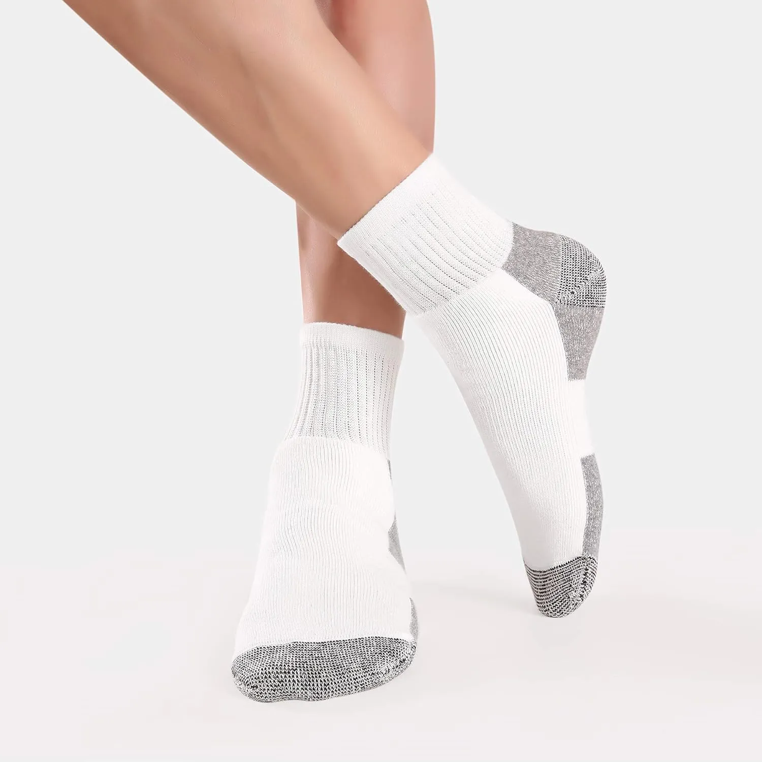 WANDER Men's Athletic Ankle Socks 3/8 Pairs Thick Cushion Running Socks for Men&Women Cotton Socks 6-9/9-12/12-15